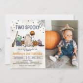Invitation Deux Halloween Éffrayant 2e anniversaire de fête P (Devant)
