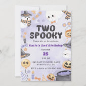 Invitation Deux Halloween Éffrayant 2e fête d'anniversaire (Devant)