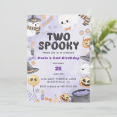 Invitation Deux Halloween Éffrayant 2e fête d'anniversaire (Debout devant)