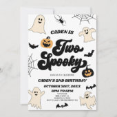 Invitation Deux Halloween Éffrayant 2ème fête d'anniversaire (Devant)
