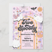 Invitation Deux Halloween Éffrayant Fantôme Super 2e annivers (Devant)