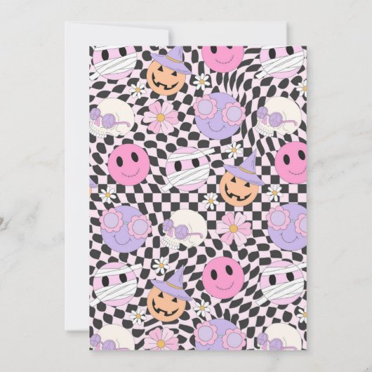 Invitation Deux Halloween Éffrayant Fantôme Super 2e annivers (Dos)