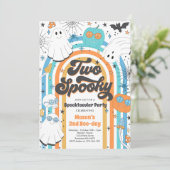 Invitation Deux Halloween Éffrayant Fantôme Super 2e annivers (Debout devant)