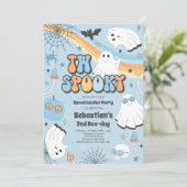 Invitation Deux Halloween Éffrayant Fantôme Super 2e annivers (Debout devant)