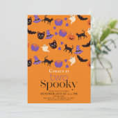 Invitation Deux Halloween Éffrayant Orange 2e Anniversaire (Debout devant)