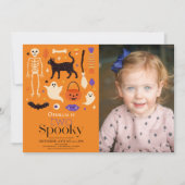 Invitation Deux Halloween Éffrayant Orange 2e anniversaire Ph (Devant)