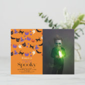 Invitation Deux Halloween Éffrayant Orange 2e anniversaire Ph (Debout devant)