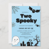 Invitation Deux Halloween rose Éffrayant Deuxième anniversair (Devant)