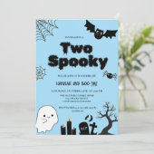 Invitation Deux Halloween rose Éffrayant Deuxième anniversair (Debout devant)