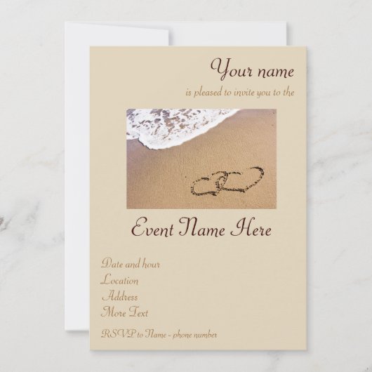 Invitation Deux Hearts (Devant)