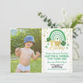 Invitation Deux heureux deuxième anniversaire Saint Patrick P (Debout devant)