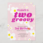 Invitation Deux hippie Super 2e anniversaire de puissance de  (Devant / Derrière)