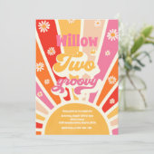 Invitation Deux hippie Super 2e anniversaire Sunshine Daisy (Debout devant)