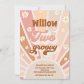 Invitation Deux hippie Super 2e anniversaire Sunshine Daisy (Devant)