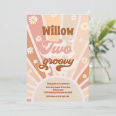 Invitation Deux hippie Super 2e anniversaire Sunshine Daisy (Debout devant)