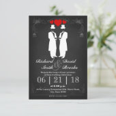 Invitation Deux hommes en smoking avec chapeaux - Mariage gay (Debout devant)