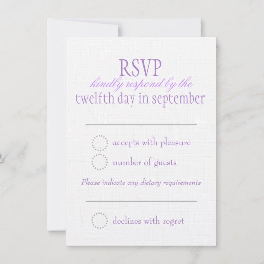 Invitation Deux inséparables blancs violet mariage formel RSV (Dos)