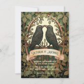 Invitation Deux Inséparables Mariage d'art populaire (Devant)