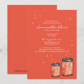 Invitation Deux jarres Mason et Fête des mariées de lucioles (Devant / Derrière)