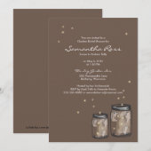 Invitation Deux jarres Mason et Fête des mariées de lucioles (Devant / Derrière)