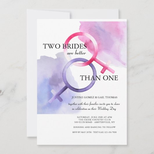 Invitation Deux jeunes mariées sont meilleures qu'un (Devant)