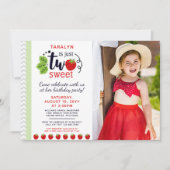 Invitation DEUX Jolie Fête d'anniversaire Deuxième Second Str (Devant)