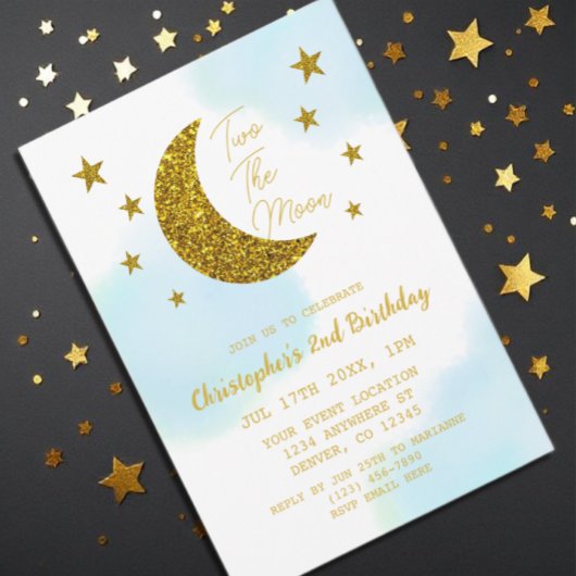 Invitation Deux La Lune 2e Anniversaire