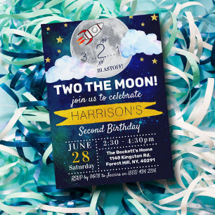 Invitation Deux La Lune 2e Anniversaire