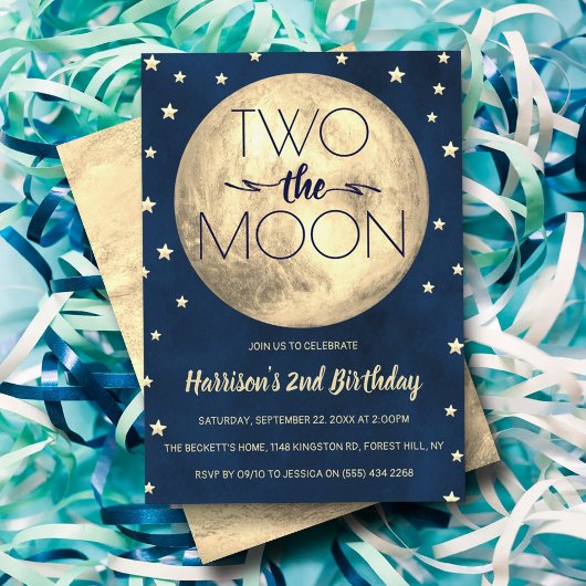 Invitation Deux La Lune 2e Anniversaire