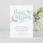 Invitation Deux La Lune 2e anniversaire Boy Blue Gold (Debout devant)