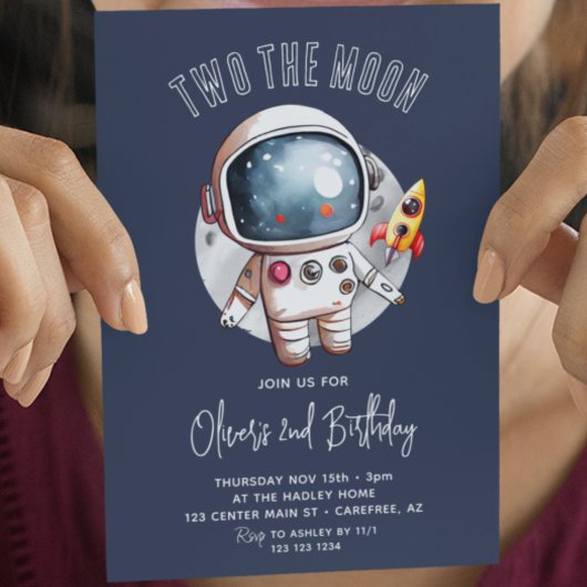 Invitation Deux la Lune 2e anniversaire Boys Space