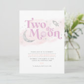 Invitation Deux La Lune 2e Anniversaire Fille Purple Argent (Debout devant)