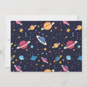 Invitation Deux la Lune 2e Anniversaire Photo de l'espace (Dos)