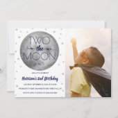 Invitation Deux La Lune 2e photo d'anniversaire (Devant)
