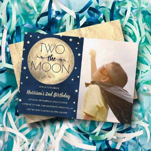 Invitation Deux La Lune 2e photo d'anniversaire