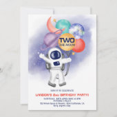 Invitation deux la lune astronaute planètes spatiales 2e anni (Devant)