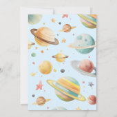 Invitation Deux La Lune ! Boy Astronaut Space 2e anniversaire (Dos)