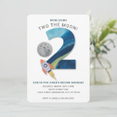 Invitation DEUX la lune deuxième anniversaire (Debout devant)