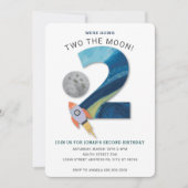 Invitation DEUX la lune deuxième anniversaire (Devant)