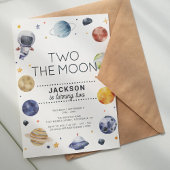 Invitation Deux la Lune Galaxy moderne 2e anniversaire
