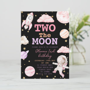 Invitation Deux la Lune Girl Space 2e anniversaire