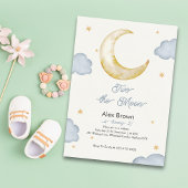 Invitation Deux la lune Modern Night ciel 2e anniversaire gar