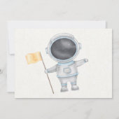Invitation Deux La Moon Space Blue Baby shower Party (Dos)