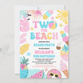 Invitation Deux La Plage Été 2 Anniversaire Plage Party (Devant)