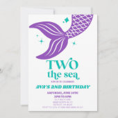 Invitation Deux La Sirène de Mer 2e fête d'anniversaire (Devant)