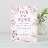 Invitation Deux l'anniversaire de la fille de la Lune (Debout devant)