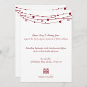 Invitation Deux lanternes de bonheur Mariage chinois invite (Devant / Derrière)