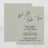 Invitation Deux : Le Mariage retardé Sage Green (Devant / Derrière)