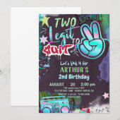 Invitation Deux Legit To Quit 2e anniversaire 90s Hip hop Par (Devant / Derrière)