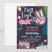 Invitation Deux Legit To Quit 2e anniversaire 90s Hip hop Par (Devant / Derrière)